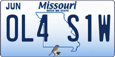 MO license plate OL4S1W