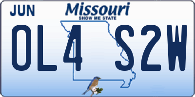 MO license plate OL4S2W