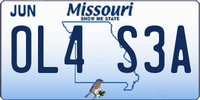MO license plate OL4S3A