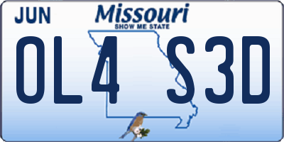 MO license plate OL4S3D