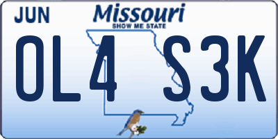 MO license plate OL4S3K