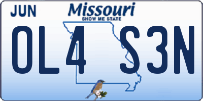 MO license plate OL4S3N