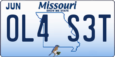 MO license plate OL4S3T