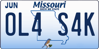 MO license plate OL4S4K
