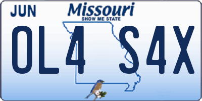 MO license plate OL4S4X