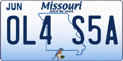 MO license plate OL4S5A