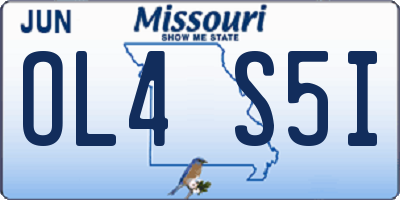 MO license plate OL4S5I
