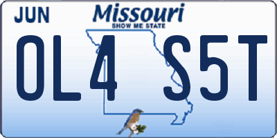 MO license plate OL4S5T