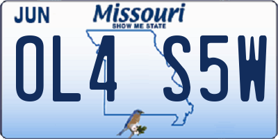 MO license plate OL4S5W