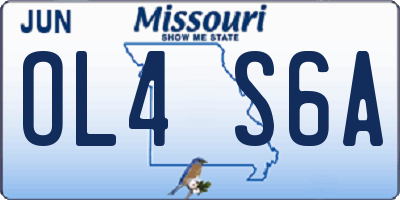 MO license plate OL4S6A