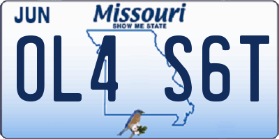 MO license plate OL4S6T