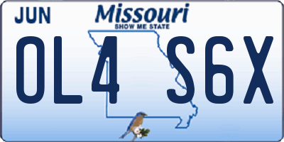 MO license plate OL4S6X