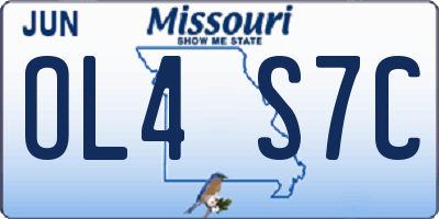 MO license plate OL4S7C