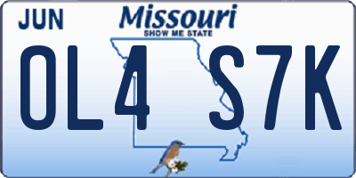 MO license plate OL4S7K