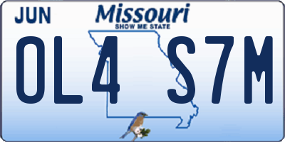 MO license plate OL4S7M