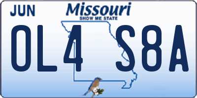MO license plate OL4S8A