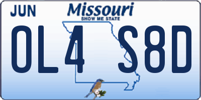 MO license plate OL4S8D