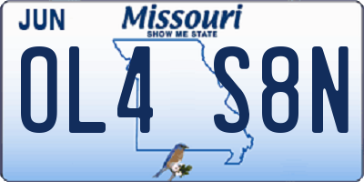 MO license plate OL4S8N