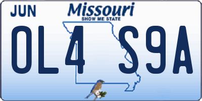 MO license plate OL4S9A