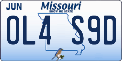 MO license plate OL4S9D