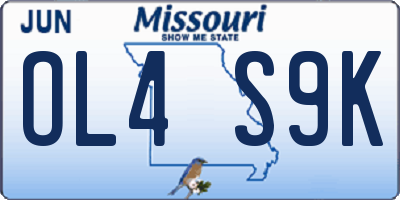 MO license plate OL4S9K