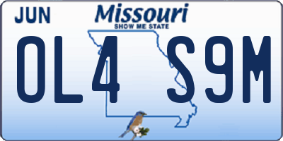 MO license plate OL4S9M