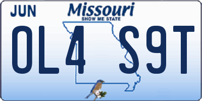 MO license plate OL4S9T