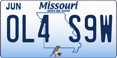 MO license plate OL4S9W