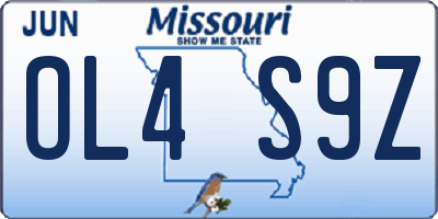 MO license plate OL4S9Z