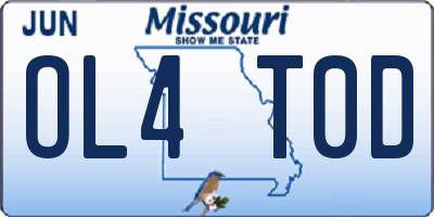 MO license plate OL4T0D