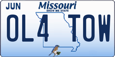 MO license plate OL4T0W