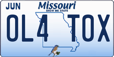 MO license plate OL4T0X
