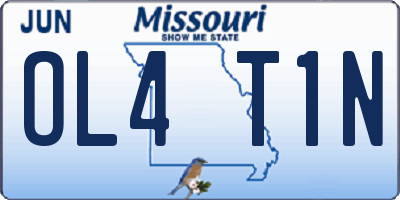 MO license plate OL4T1N