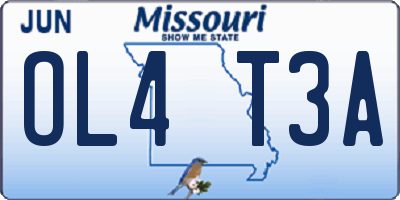 MO license plate OL4T3A