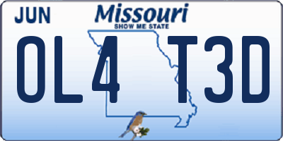 MO license plate OL4T3D