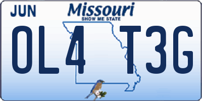 MO license plate OL4T3G