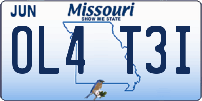 MO license plate OL4T3I