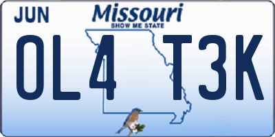 MO license plate OL4T3K