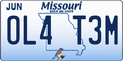 MO license plate OL4T3M