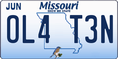 MO license plate OL4T3N