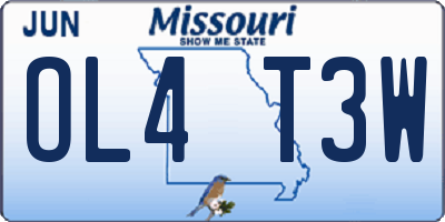 MO license plate OL4T3W