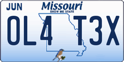 MO license plate OL4T3X
