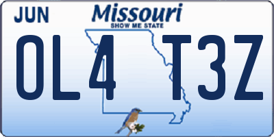 MO license plate OL4T3Z