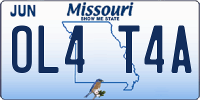 MO license plate OL4T4A
