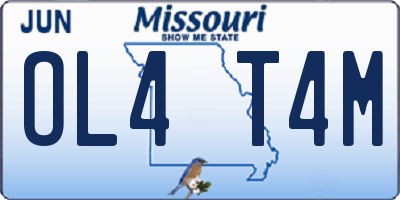 MO license plate OL4T4M