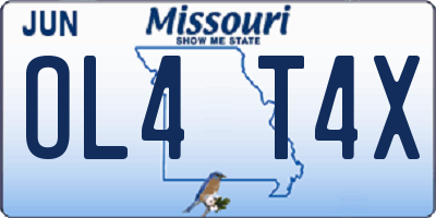 MO license plate OL4T4X