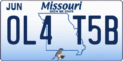 MO license plate OL4T5B