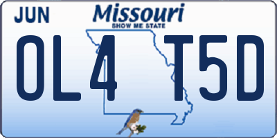 MO license plate OL4T5D