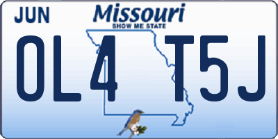 MO license plate OL4T5J