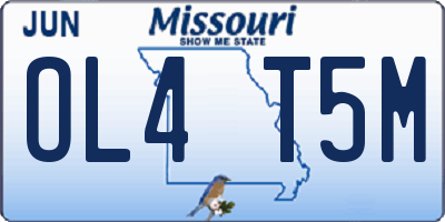 MO license plate OL4T5M